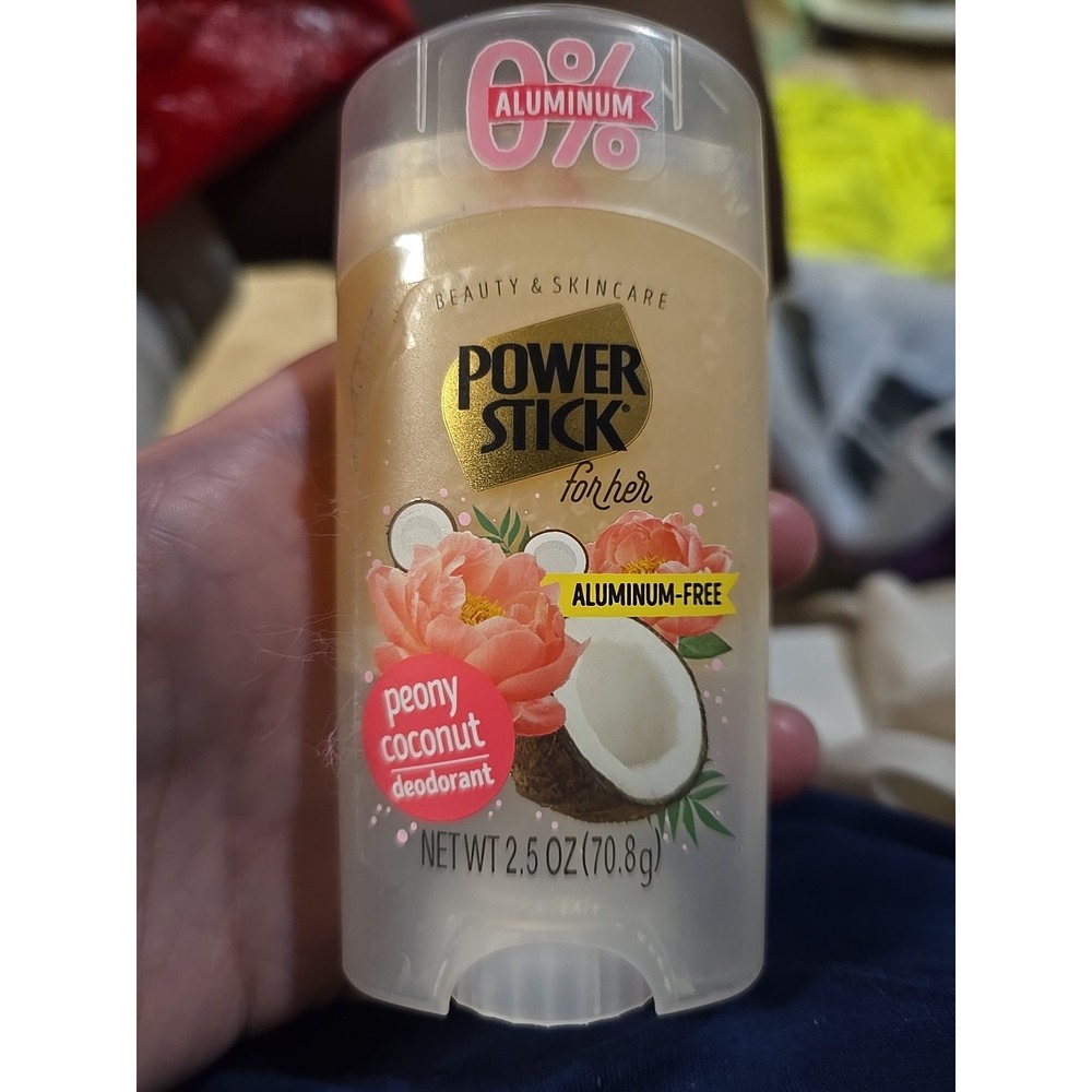 POWER STICK FOR HER Aluminum-Free Deodorant. Peony Coconut. 2.5oz New